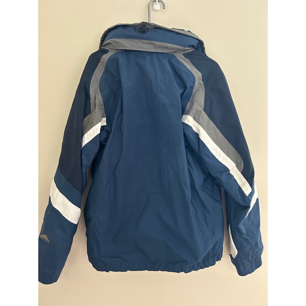 Columbia Vertex Interchange 2-in-1 Jacket Mens Medium Blue Gray Hooded Fleece - Picture 2 of 7